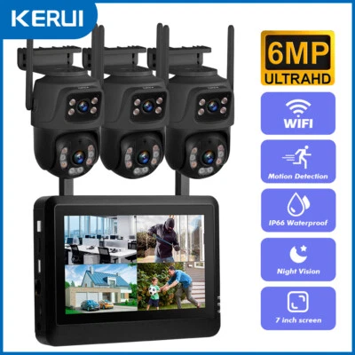 KERUI 8CH NVR Wireless Security Camera System Surveillance 6MP WIFI LCD Screen - Image 1 of 4