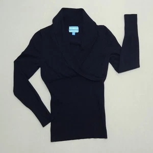Liz Lange Collection Silk Cashmere Collared Pullover Blue Sweater Women Size XS - Picture 1 of 14