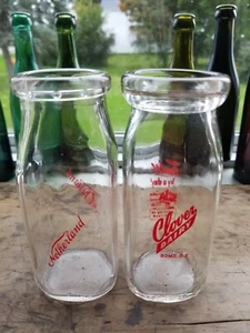 Clover Dairy Rome NY Milchflasche - Netherland Milk Bottle Half Pints - Bild 1 von 3