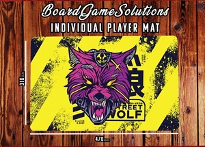 Large Patterned Playmat, Cyber Wolf Neoprene Card Table Mat for Board Games - Picture 1 of 1