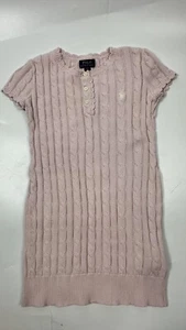 Polo Ralph Lauren Girls Light Pink Cable Knit Sweater Dress Kids Youth Size 7 - Picture 1 of 7