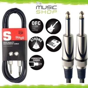 Stagg 10ft Deluxe Instrument Cable - SGC3DL - 3m Long -Guitar, Ukulele, Bass etc - Picture 1 of 8