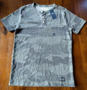 Abercrombie & Fitch Kids T Shirt Boys 13/14 Cano Henley Moose Logo Short Sleeve - Picture 1 of 7
