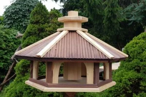 Vogelhaus mit Einsatz zum Füttern XXL,Holz,Vogelhäuschen,Futtersilo,Vogelstation - Bild 1 von 31