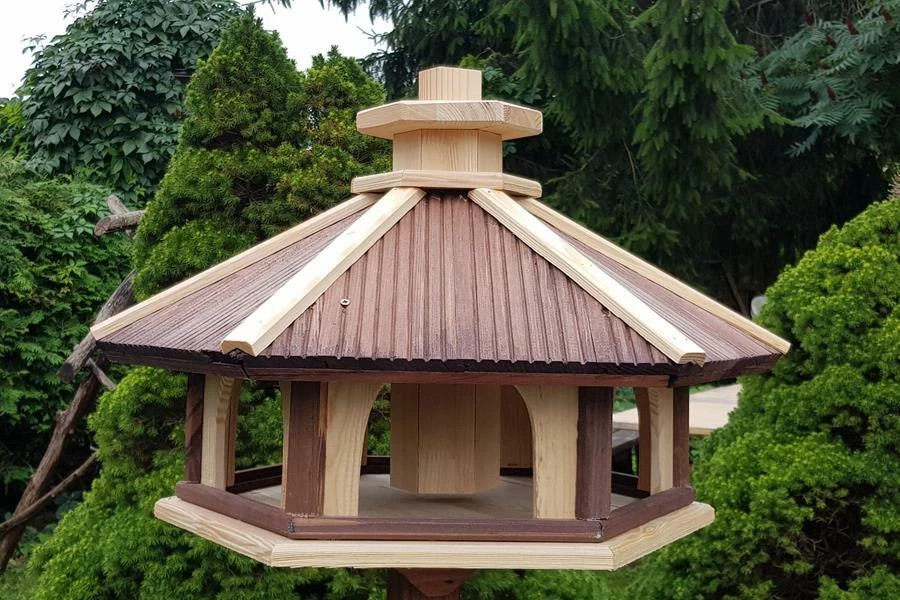 Vogelhaus mit Einsatz zum Füttern XXL,Holz,Vogelhäuschen,Futtersilo,Vogelstation - Bild 1 von 4