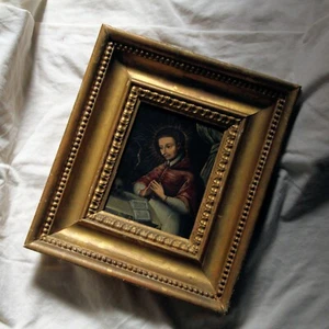 Antique 17th century oil painting on copper, portrait of Saint Francis, Spanish - Picture 1 of 8