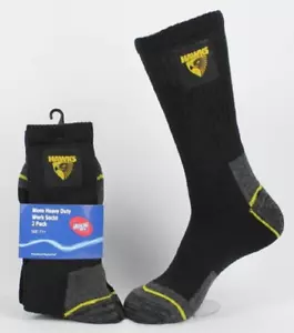 Hawthorn Hawks Official AFL Trade Work Socks -2 pairs Cotton/Polyester/ Elastane - Foto 1 di 3