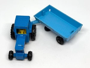 Vintage 1978 Lesney Matchbox No. 46 Ford Tractor & Series "A" Blue Hay Trailer - Picture 1 of 24