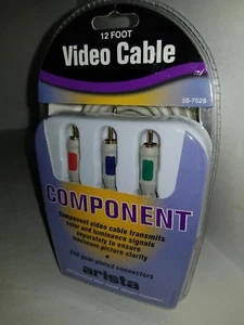 NUEVO CABLE COMPONENTE VIDEO ARISTA ALTA RESOLUCIÓN 12 FT CON CONEXIÓN ORO 24K Q20 - Imagen 1 de 2