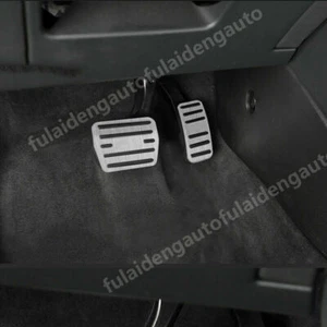 2X For Audi Q3 2019 2020 2021 Silver Car Fuel Brake Foot Rest Pedal Cover Pad - Picture 1 of 6