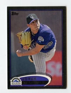 C950 JORGE DE LA ROSA  2012 TOPPS BLACK BORDER 38/61 #496 ROCKIES   - Picture 1 of 2