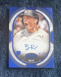 2025 TOPPS TIER ONE BEN RICE (NEW YORK YANKEES) AUTOGRAFO BLU RC 07/99 - Foto 1 di 2