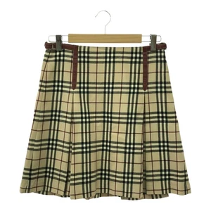 Burberry Blue Label Skirt Mini 38 Size Nova Check Beige Ladies Ok360-5 Miichi Pa - Picture 1 of 9