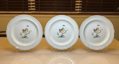 Spode Queen's Bird 10 1/4”D Cream/Ivory S3589 Scalloped Dinner Plate Set of 3 - Image 1 of 4