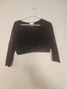 Ann Taylor Loft Größe Large bauchfreier Pullover vorne schwarz - Bild 1 von 10
