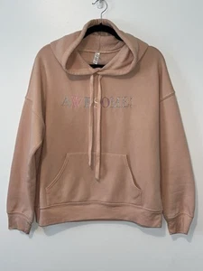 Taylor Swift Lover AWESOME ME! Hoodie Sweatshirt Size M Peach Embroidered - Picture 1 of 14