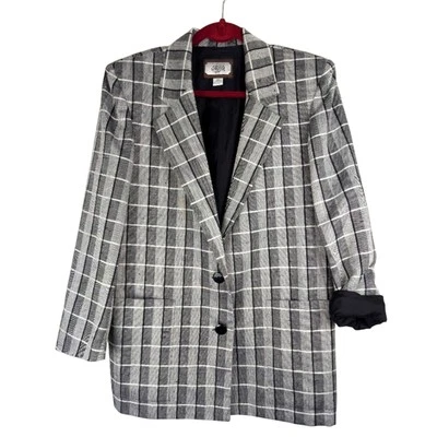 Blazer vintage a cuadros de gran tamaño talla 10 Foto 1 de 4