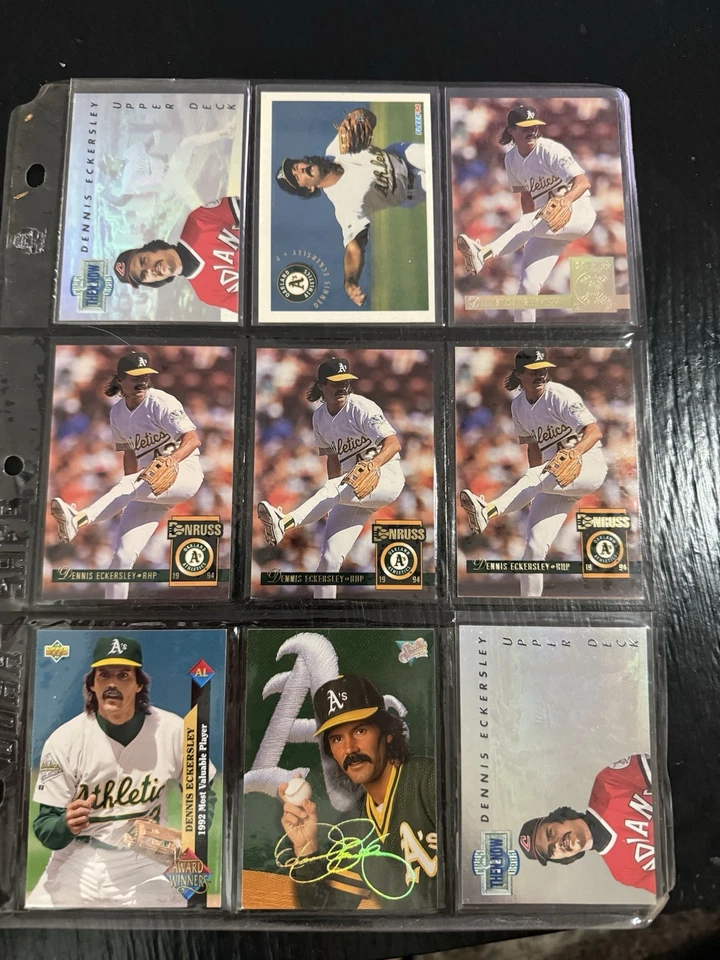 Lote de 89 cartas de Dennis Eckersley A’s Red Sox Cubs Topps Fleer Donruss cubierta superior patio Foto 1 de 4