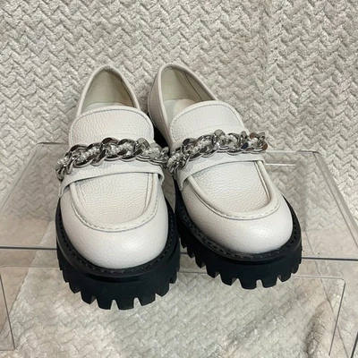 Mocasines Karl Lagerfeld Paris Gemsy de cuero blanco para mujer talla 7M preppy clásicos Foto 1 de 4
