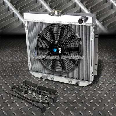 3-ROW ALUMINUM RADIATOR+1X 14"FAN KIT FOR FORD PINTO MERCURY COMET/COUGAR l6/V8 - Image 1 of 4