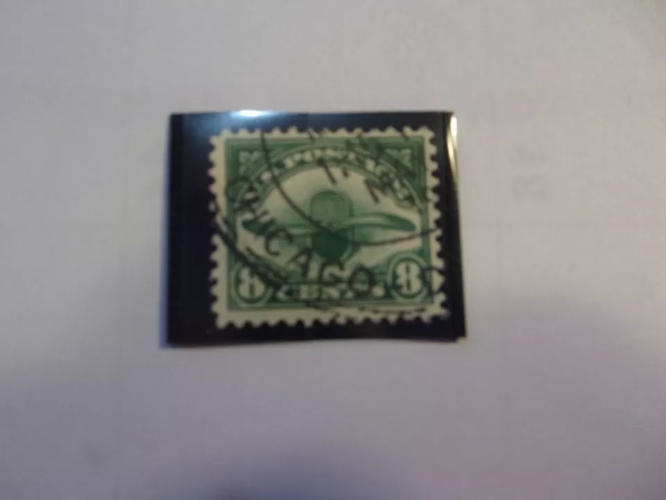 USA Used, 1923 Issue, Scott #C4, 8 Cent Airmail Wooden Propeller & Radiator - Image 1 of 1