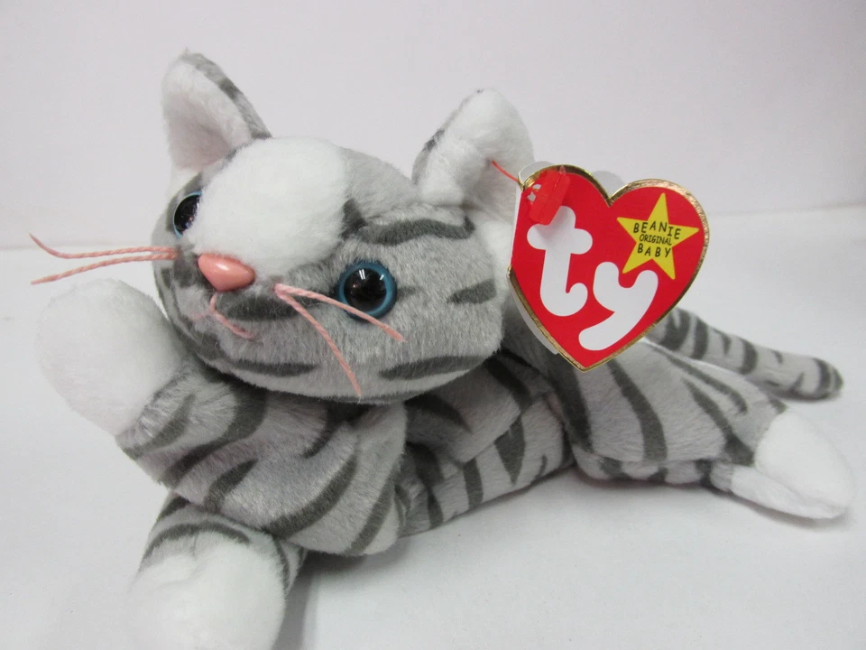 Prance 1997 Ty Beanie Babie Grey Stripe 8in Cat Kitten 3up Boys Girls 4123
