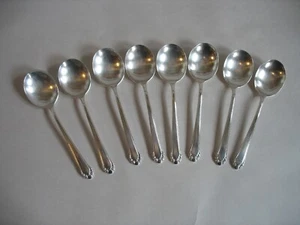 Cucharas sopa crema tazón redondo S/8 Gorham Silverplate cubiertos CAVALIER 1937-disco - Imagen 1 de 5