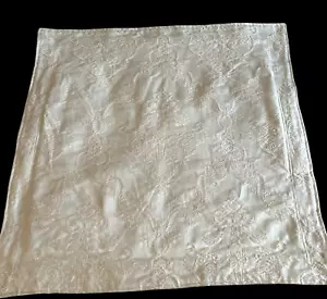 Vtg Waverly Luxury Col. Cream on Cream Embroidered Cotton Tapestry Euro Sham 30" - Picture 1 of 9