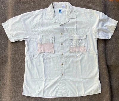 HOOK & TACKLE Fishing River Mens Shirt Large Short Sleeve Mesh Pockets Khaki - Image 1 of 4