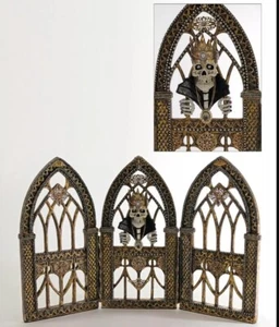 Katherine's Collection Gothic Triptychon Halloween Skelett Display NEU - Bild 1 von 2