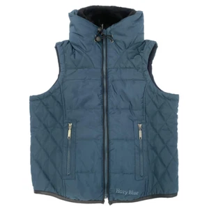 Hazy Blue Womens Anusha Quilted Gilet with Faux Fur Collar - Picture 1 of 9
