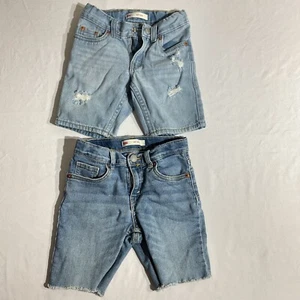 Levis Kids Distressed Denim Shorts Bundle Slim Fit Ages 5 & 6 Blue Jeans Durable - Picture 1 of 11