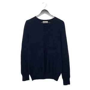 Suéter Pullover AMI Paris Alexandre Mattiussi Algodón Tejido Bolsillo en el Pecho S M Azul Marino - Imagen 1 de 5