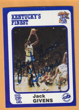 Jack Givens Kentucky Wildcats AUTO Signed 1988 Card #186 1978 NCAA Champs 1W