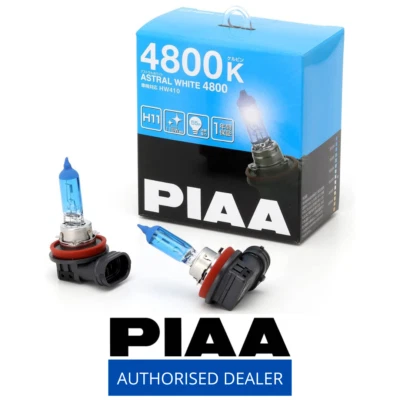 PIAA ASTRAL WHITE 4800K HALOGEN BULBS (H11)(HW410)(JDM)(Twin Pack) - Image 1 of 4