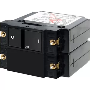Blue Sea 7413 A-Series Flat Rocker Circuit Breaker - Double Pole - 20A - Picture 1 of 1