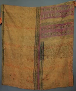 Indian Vintage Traditional Kantha Quilts, Bohemian Bedding Bedspread Blankets - Picture 1 of 3