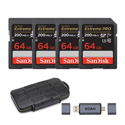 SanDisk 64GB Extreme PRO HS-I SDXC Memory Card with Case and Reader Bundle - Image 1 of 4