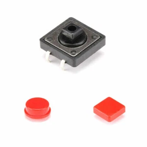 12x12x7.3mm SPST Momentary Tactile Push Button Switch / Caps Vertical 4-Pins PCB - Picture 1 of 14