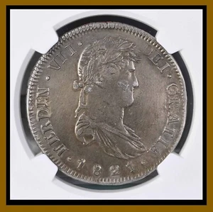Mexico 8 Reales Silver Coin, 1821 RG Zacatecas NGC XF Details 8385998-026 - Picture 1 of 3