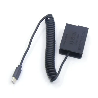 PD Type C to DMW-BLC12 Dummy Battery DCC8 Power Cable For Panasonic G85 G6 FZ300 - Image 1 of 4