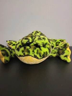 Webkinz Bull Frog beanbag plush  Green & Yellow 10" Ganz - Image 1 of 4
