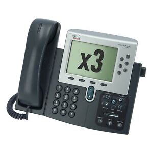 3 PEZZI TELEFONO VOIP IP PHONE POE CISCO 7962 RETE LAN AZIENDALE BUSINESS PC-