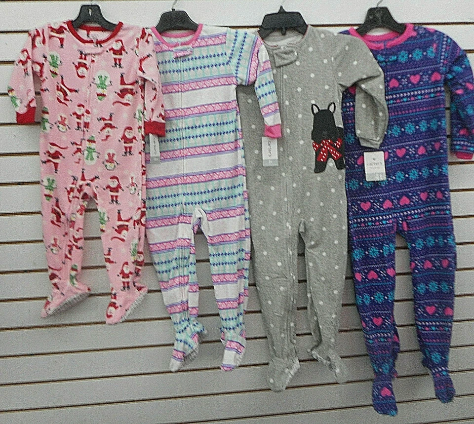 Infant/Toddler/Girls Carter's Assorted Fleece Footed Pajamas Sizes 24Mth. -  5 - Image 1 of 1
