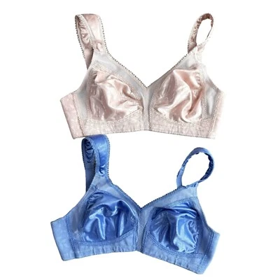 Vintage Playtex Underscore Bra Womens Satin Lingerie Soft Cup 36B Pink Blue - Image 1 of 4