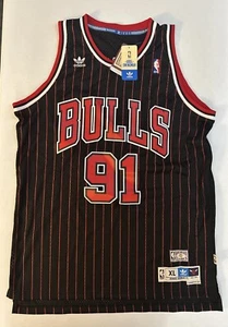 Vintage Adidas Chicago Bulls Dennis Rodman #91 Hardwood Classics Jersey XL+2 NWT - Picture 1 of 11