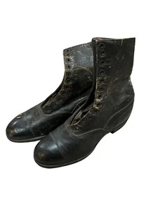 Friedman Shelby Branch Victorian Boots Black Leather 1900’s St Louis - Picture 1 of 9