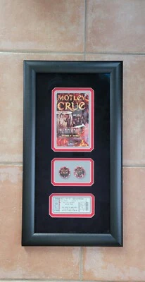 Letrero fotográfico de boleto de residencia Motley Crue enmarcado Hard Rock Hotel Las Vegas Sixx Foto 1 de 4