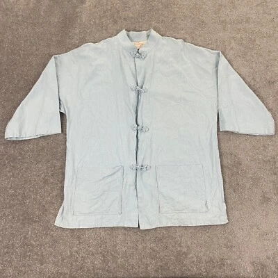 Top Penthouse Gallery para mujer grande azul gancho y lazo túnica de lino 3/4 Catherine O. Foto 1 de 4