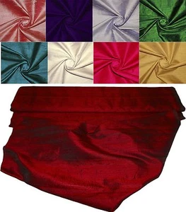 100% PURE DUPIONI SILK HAND LOOMED FABRIC YARDAGE FROM INDIA - Picture 1 of 19